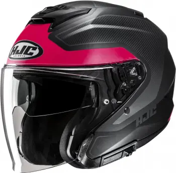 Мотошлем HJC I31 Tevis матовый чёрный розовый