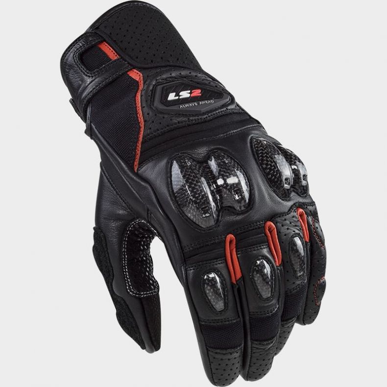 Перчатки ls2 spark 2 leather man black red