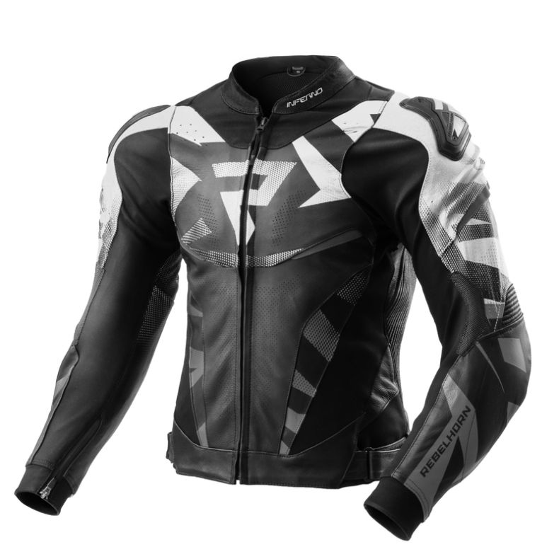 Куртка кожаная rebelhorn inferno black/white