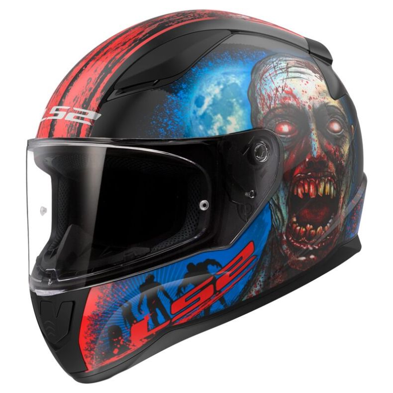Мотоциклетный шлем ls2 ff353 rapid ii zombie black red-06