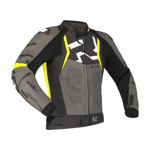 Куртка richa stradale leather yellow/grey