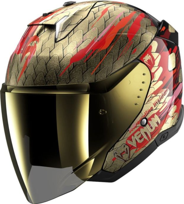 Шлем shark skwal i3 jet venum gold/red