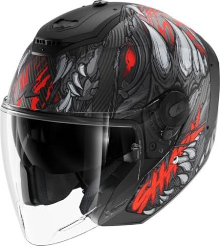 Шлем shark rs jet carbon shaytan mat black/red/gray