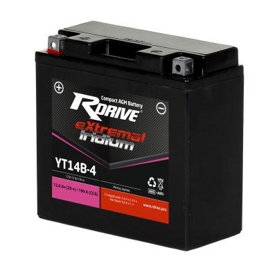 Мото аккумулятор RDRIVE eXtremal Iridium YT14B-BS