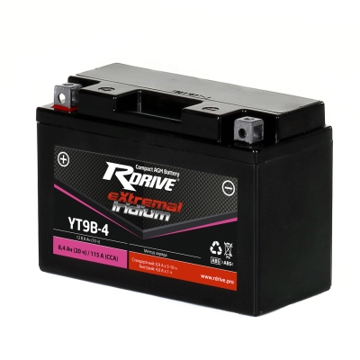 Мото аккумулятор RDRIVE eXtremal Iridium YT9B-BS