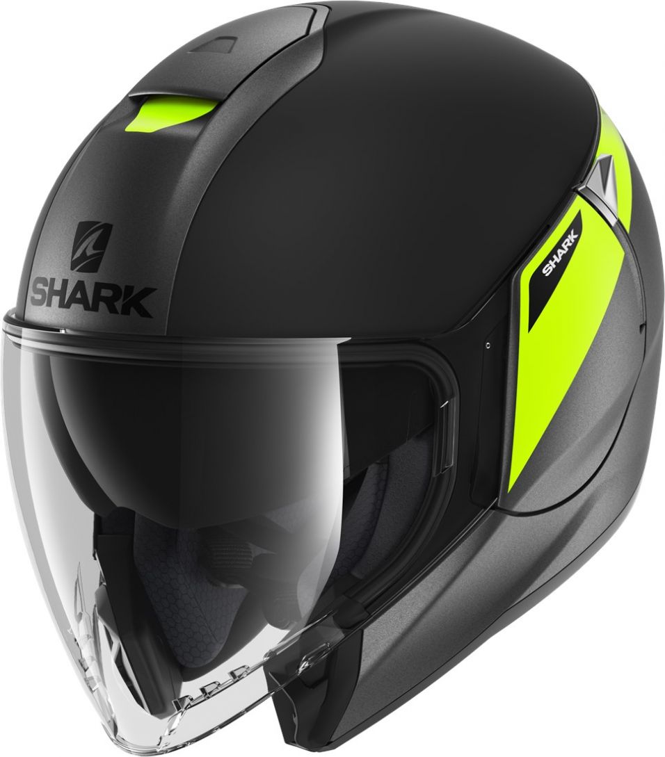 Шлем shark citycruiser karonn mat anthracite yellow black