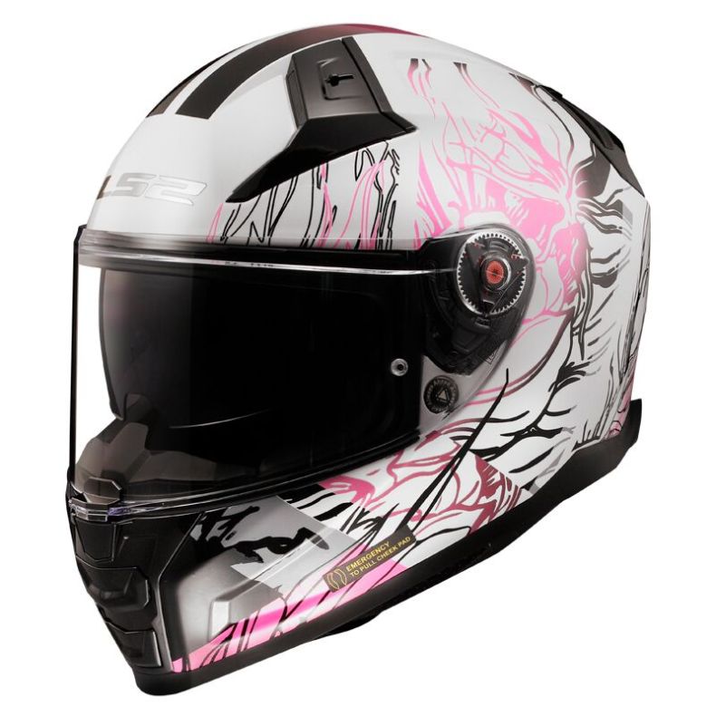 Мотоциклетный шлем ls2 ff811 vector ii darflo gl.white pink-06