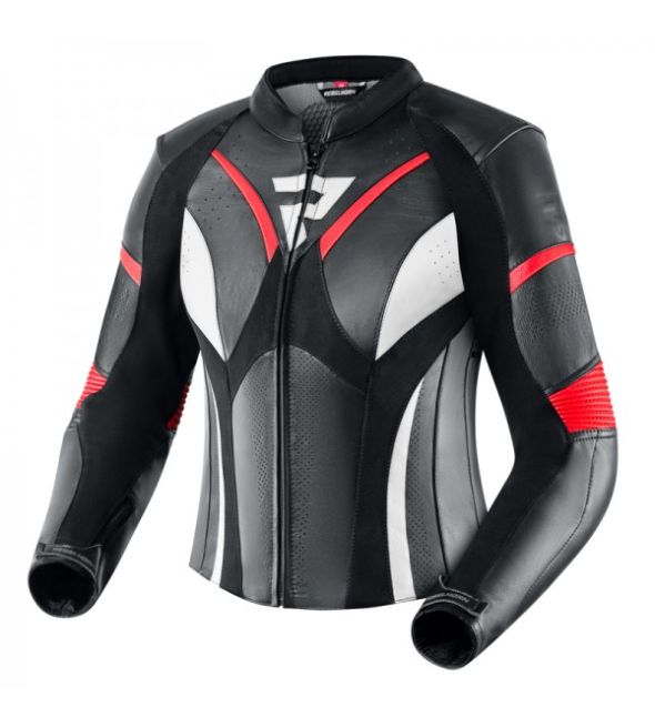 Куртка кожаная rebelhorn rebel lady black/flo red/white