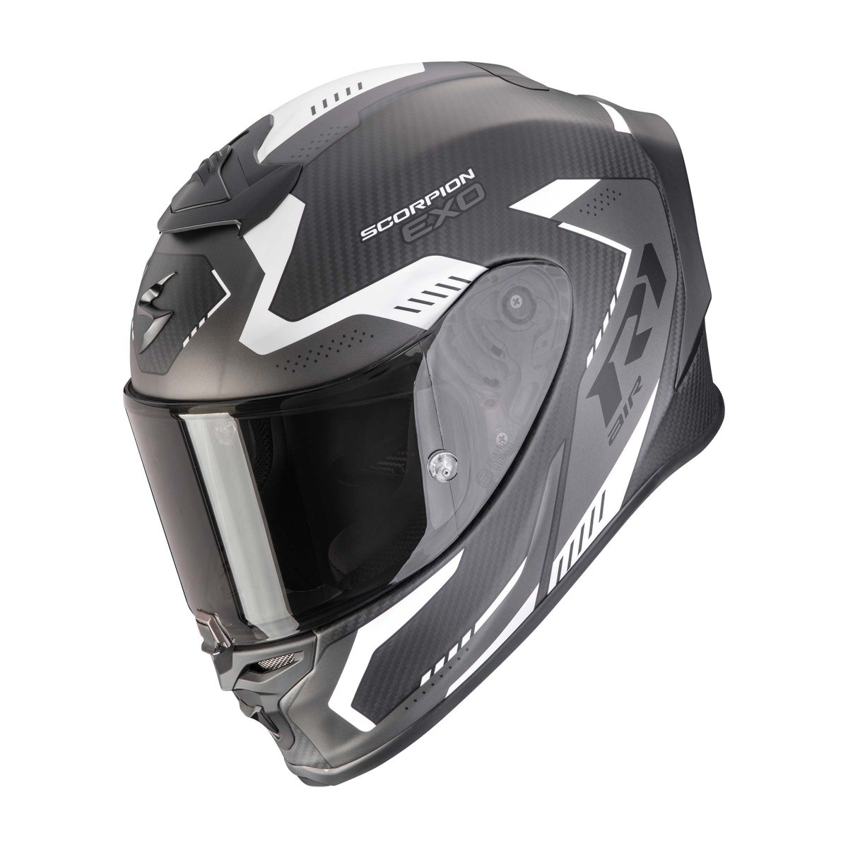 Шлем scorpion exo-r1 evo carbon air propel noir mat-argent (159)