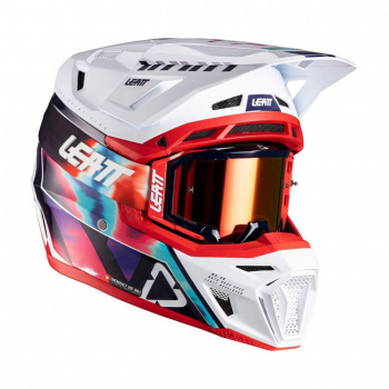 Шлем с очками leatt kit moto 8.5 royal blue red