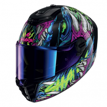 Шлем shark spartan rs shaytan green purple