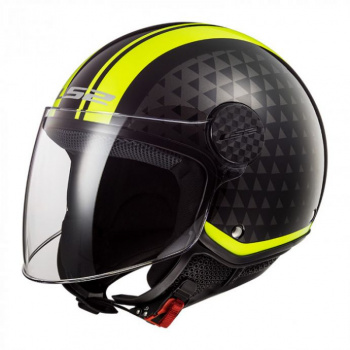 Шлем ls2 of558 sphere crush black h-v yellow
