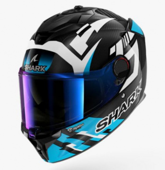 Шлем shark spartan gt pro carbon zarco track racer white blue