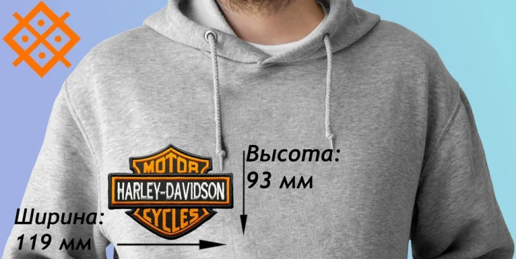 Нашивка, патч на одежду Harley-Davidson, на термопленке 119х93мм