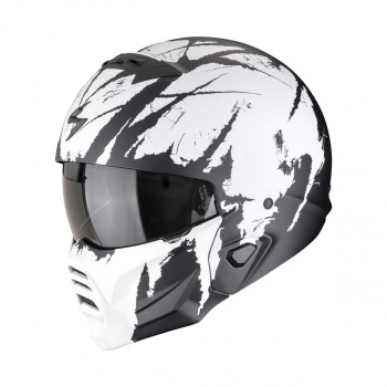 Шлем scorpion exo-combat ii marauder noir mat-blanc (227)