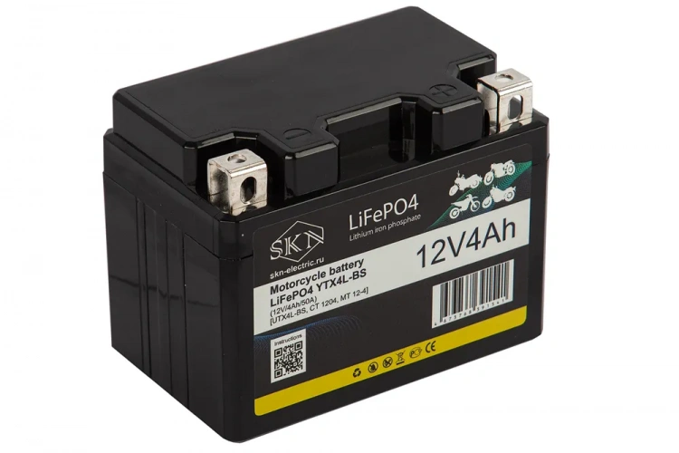 Аккумулятор для мототехники SKN LiFePO4 YTX4L-BS (12V/4Ah/50A)
