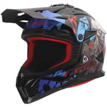 Шлем ls2 mx708 fast ii zombie ii black red blue-06