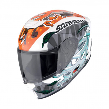 Шлем scorpion exo-jnr air the4elements blanc-bleu-orange (361)