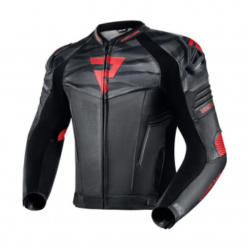 Куртка кожаная rebelhorn vandal black/flo red
