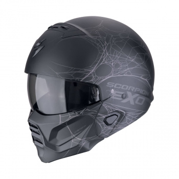 Шлем scorpion exo-combat ii spiderweb noir mat-argent (159)