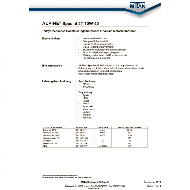 Alpine 4T Special 10W-40