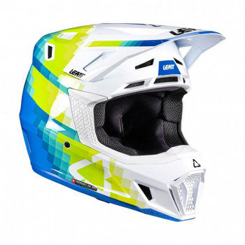 Шлем с очками leatt kit moto 7.5 pixel blue