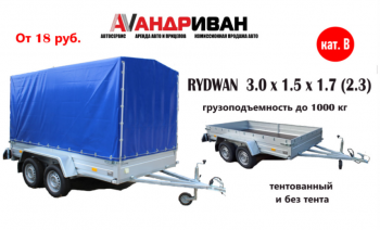 2-х осный прицеп Rydwan 3.0 x 1.5 x 1.7 кат. "В"