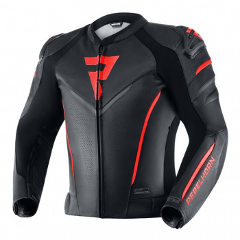 Куртка rebelhorn fighter black/flo red leather