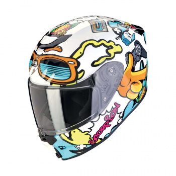 Шлем scorpion exo-jnr air fun blanc-bleu (74)