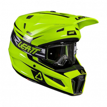 Шлем с очками leatt kit moto 3.5 neon yellow