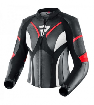 Куртка кожаная rebelhorn rebel lady black/flo red/white