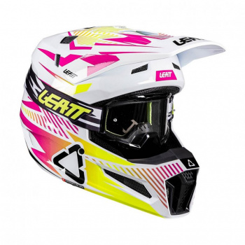 Шлем с очками leatt kit moto 3.5 storm pink